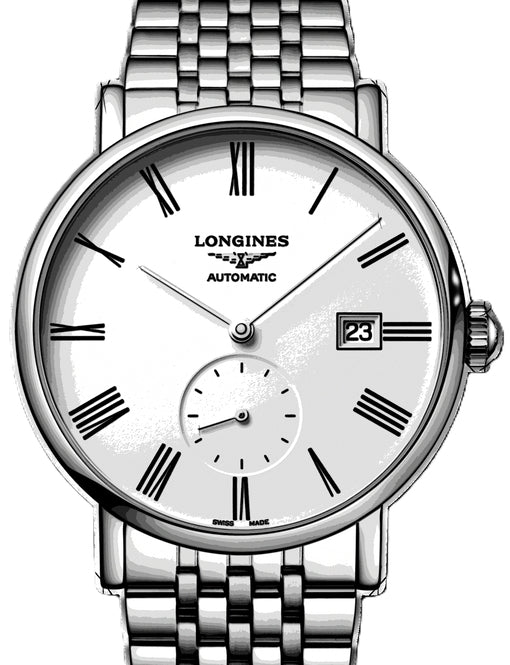 Longines Elegant Biały 39 mm Stal