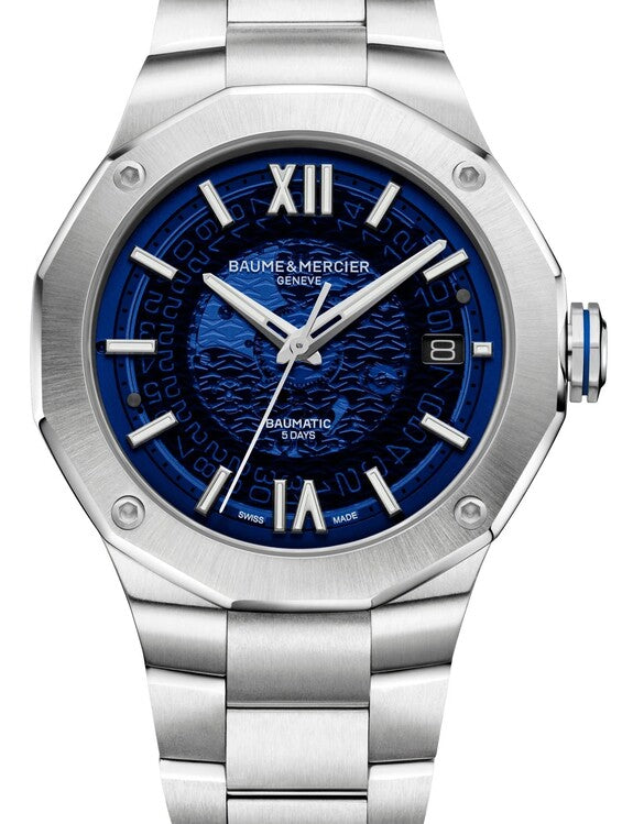 Baume & Mercier Riviera Niebieski 42 mm Stal