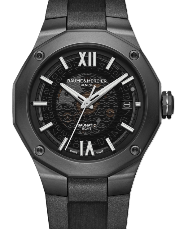 Baume & Mercier Riviera Czarny 42 mm Stal