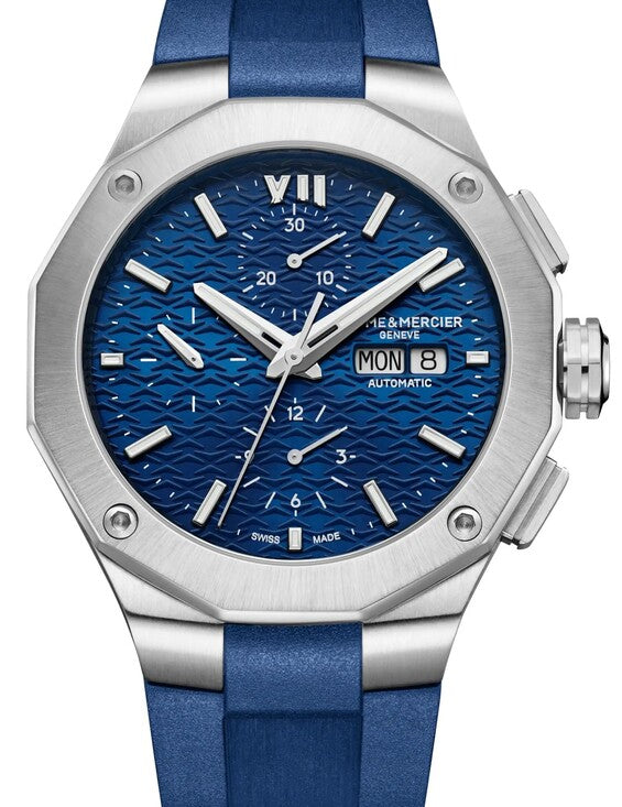 Baume & Mercier Riviera Niebieski 43 mm Stal