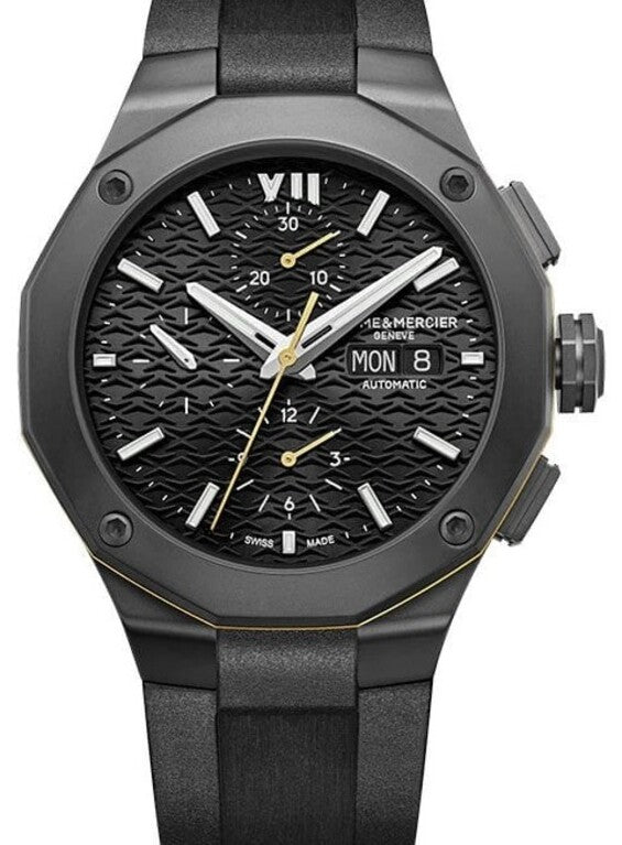 Baume & Mercier Riviera Czarny 42 mm Stal