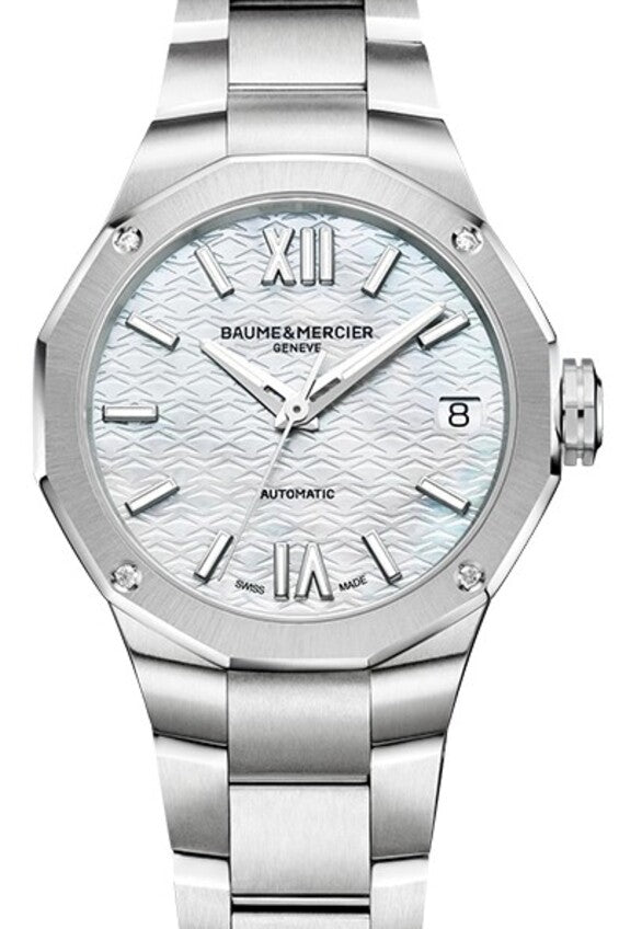 Baume & Mercier Riviera Srebrny 33 mm Stal