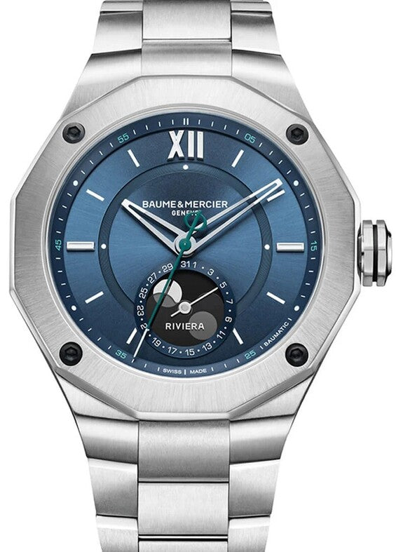 Baume & Mercier Riviera Niebieski 43 mm Stal