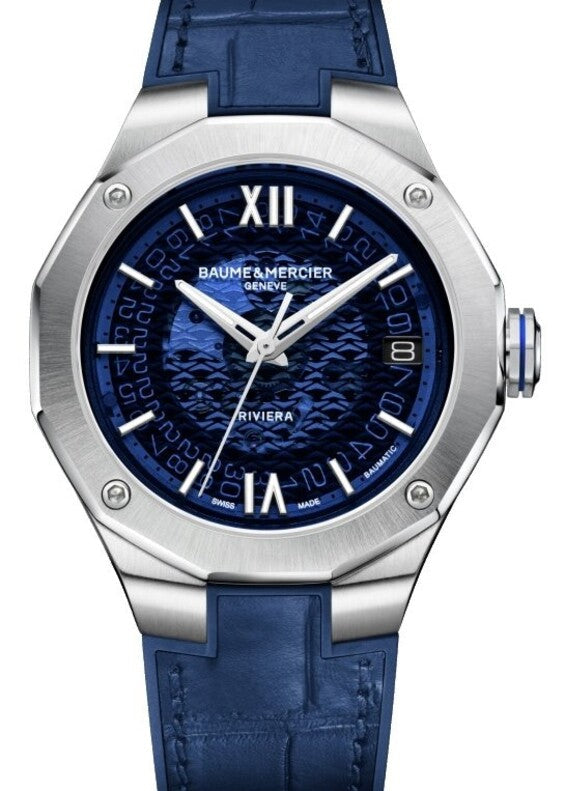 Baume & Mercier Riviera Niebieski 39 mm Stal