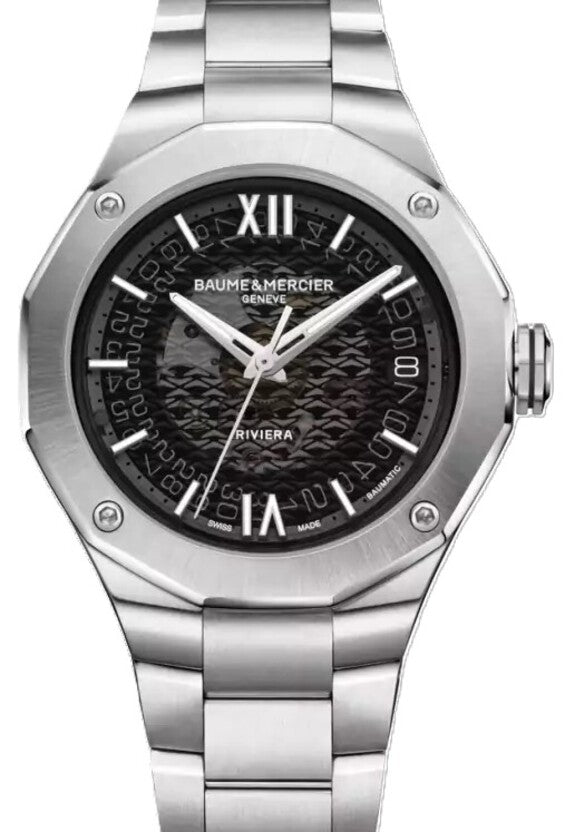 Baume & Mercier Riviera Czarny 39 mm Stal