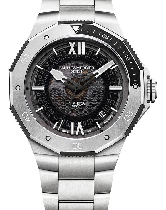 Baume & Mercier Riviera Szary 42 mm Stal