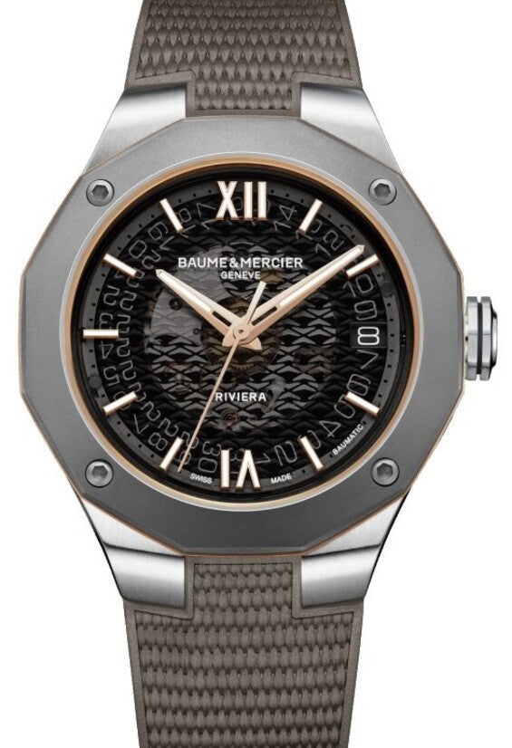 Baume & Mercier Riviera Szary 39 mm Stal