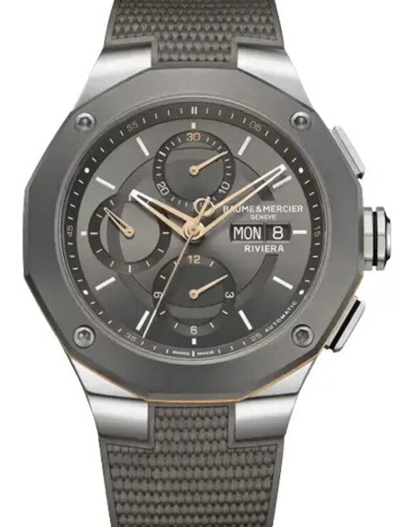 Baume & Mercier Riviera Szary 43 mm Stal