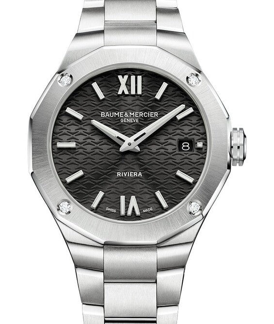 Baume & Mercier Riviera Czarny 36 mm Stal