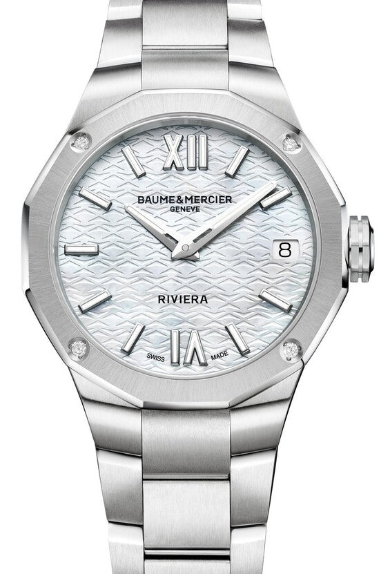 Baume & Mercier Riviera Masa perłowa 33 mm Stal