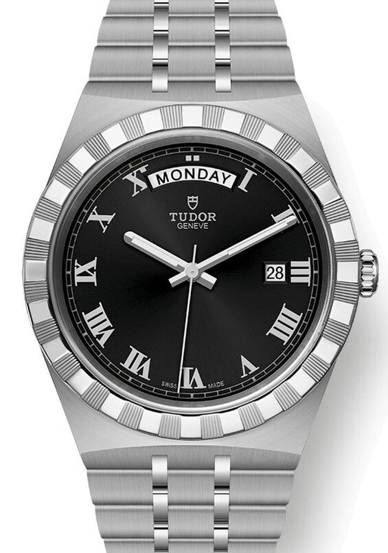 Tudor Royal Czarny 41 mm Stal