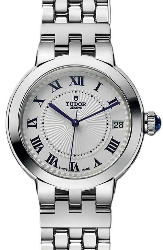 Tudor Clair de Rose Srebrny 34 mm Stal