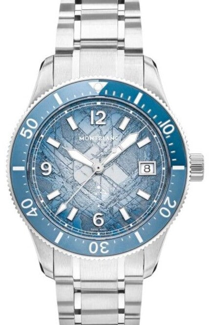 MontblancIced Sea Automatic Date 0 Oxygen Niebieski 38 mm Stal