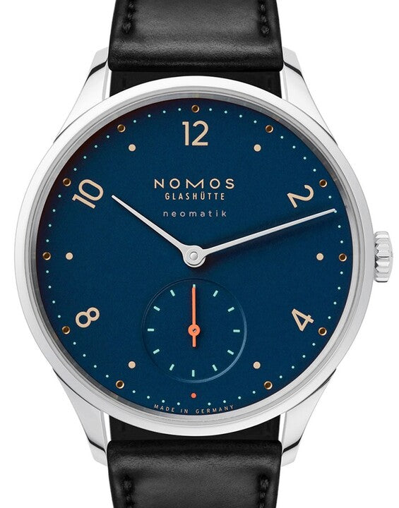 NOMOS Minimatik Niebieski 36 mm Stal