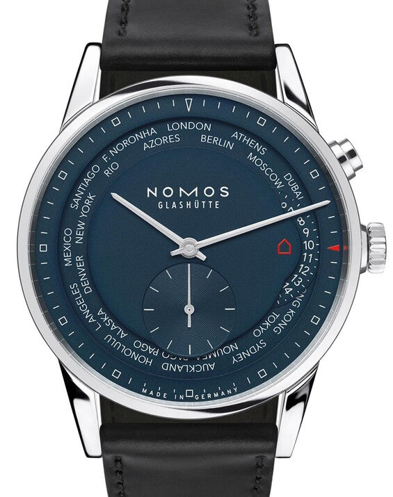 NOMOS Zürich Weltzeit Niebieski 40 mm Stal