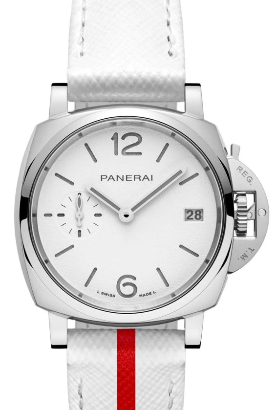 Panerai Luminor Luna Rossa Biały 38 mm Stal