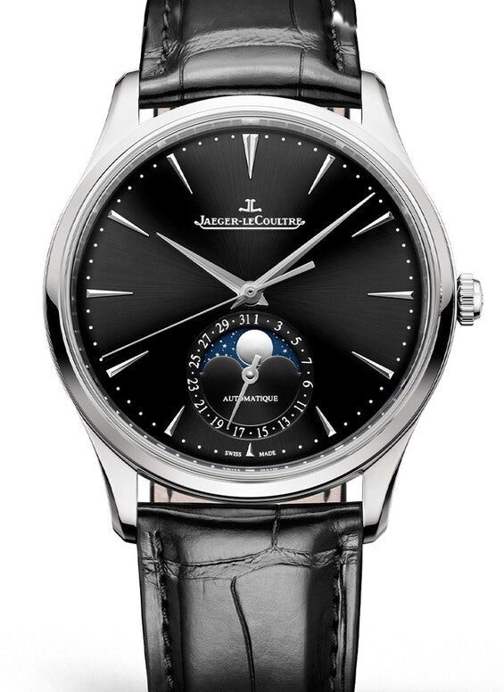 Jaeger-LeCoultre Master Ultra Thin Moon Czarny 39 mm Stal