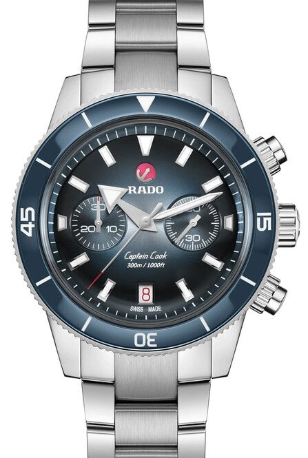Rado HyperChrome Captain Cook Niebieski 43 mm Stal