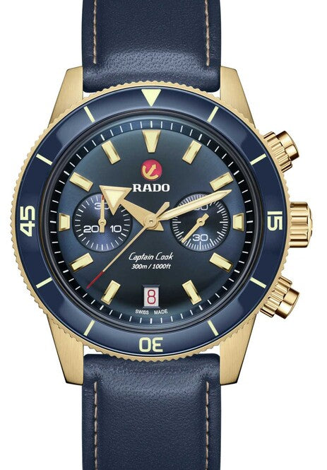 Rado HyperChrome Captain Cook Niebieski 43 mm Brąz