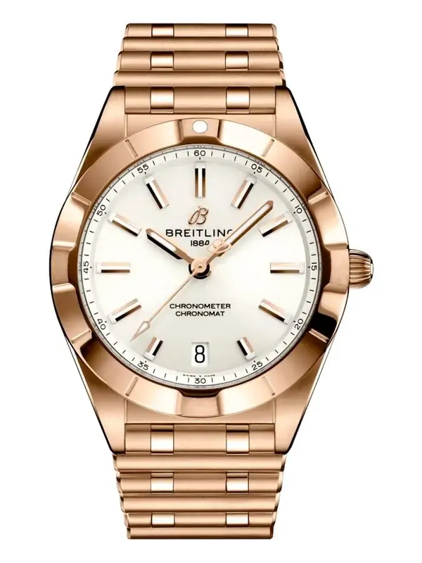 Breitling Chronomat Bialy 32mm Zloto czerwone