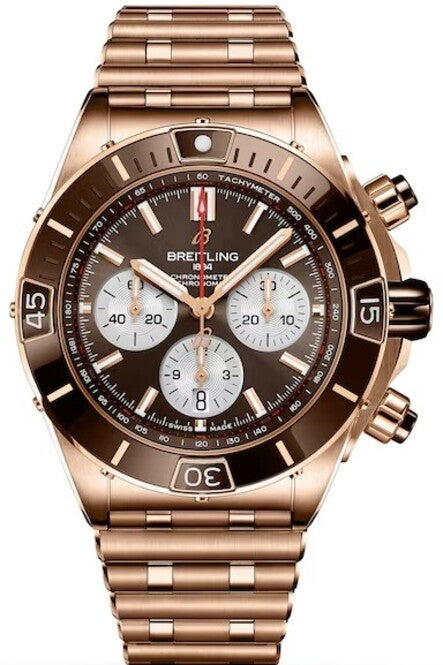 Breitling Chronomat Brazowy 44mm Zloto czerwone