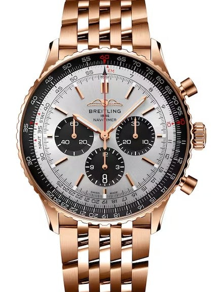 Breitling Navitimer Szary 46mm Zloto/Stal