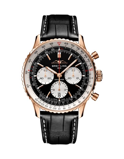 Breitling Navitimer 1 B01 Czarny 43mm Zloto czerwone