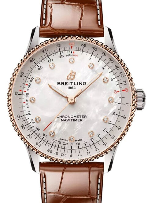 Breitling Navitimer Masa perlowa 36 mm Zloto/Stal