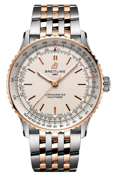 Breitling Navitimer Srebrny 41 mm Zloto/Stal