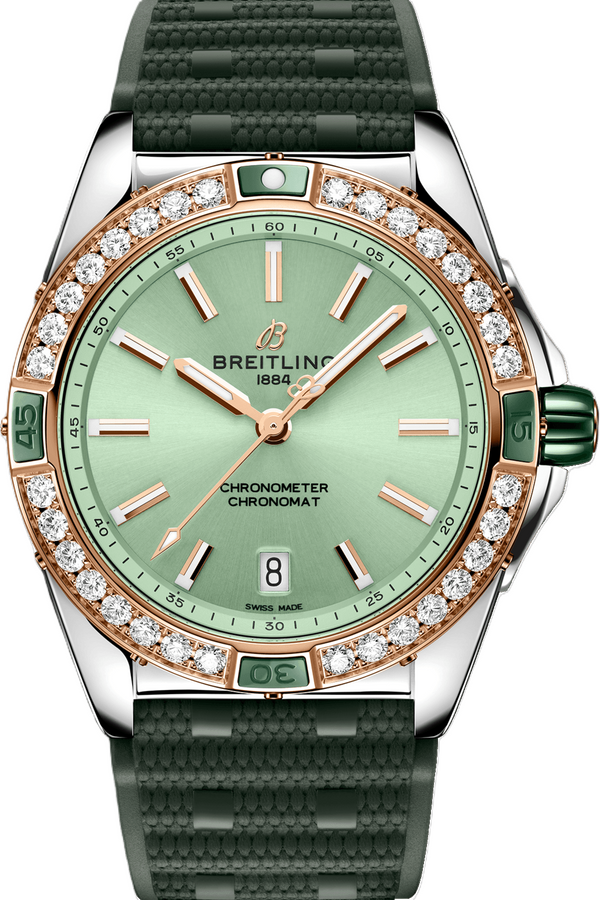 Breitling Super Chronomat Zielony 38mm Zloto/Stal