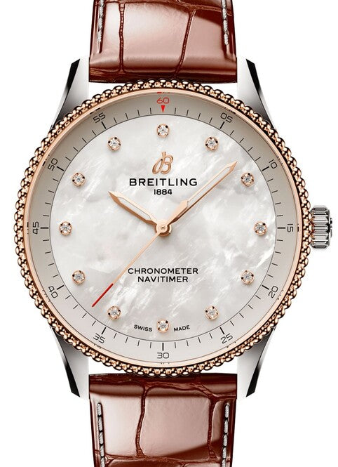 Breitling Navitimer Masa perlowa 32 mm Zloto/Stal