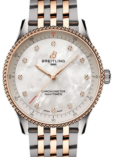 Breitling Navitimer Masa perlowa 32 mm Zloto/Stal