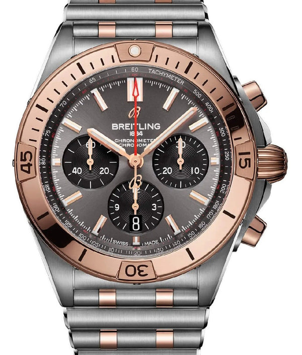 Breitling Chronomat Szary 42mm Zloto/Stal