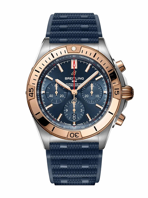 Breitling Chronomat Niebieski 42mm Zloto/Stal
