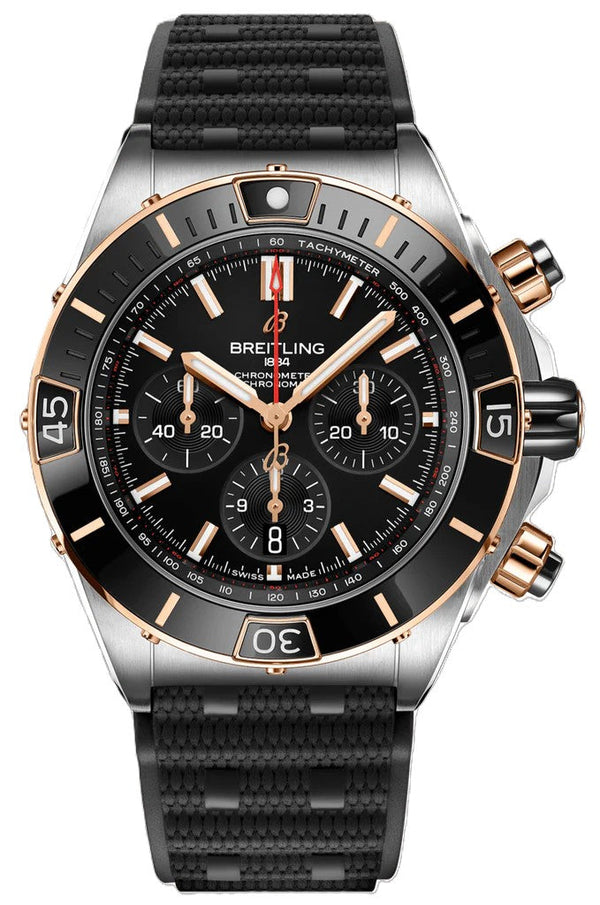 Breitling Super Chronomat Czarny 44mm Zloto/Stal