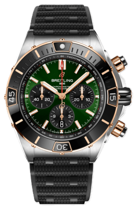 Breitling Chronomat Zielony 44mm Zloto/Stal