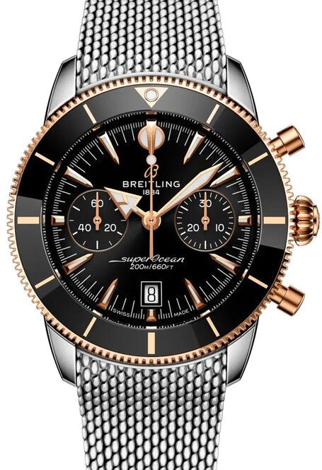 Breitling Superocean Heritage  Czarny 42 mm Zloto/Stal