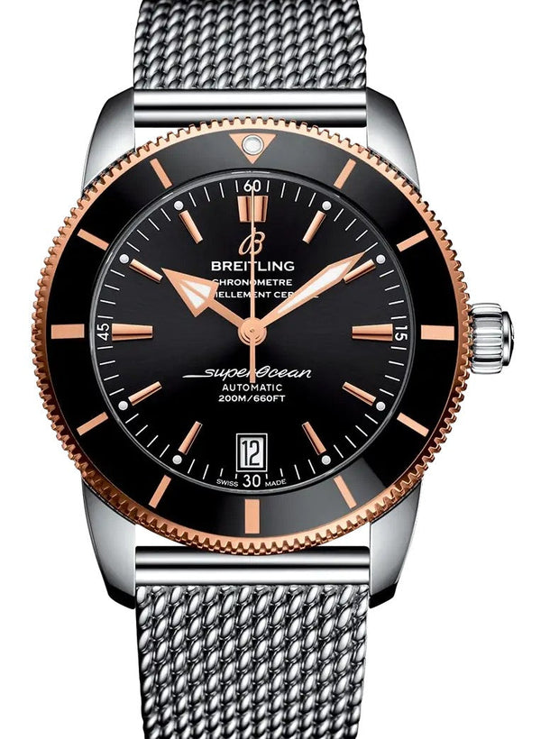 Breitling Superocean Heritage Czarny 42mm Zloto/Stal