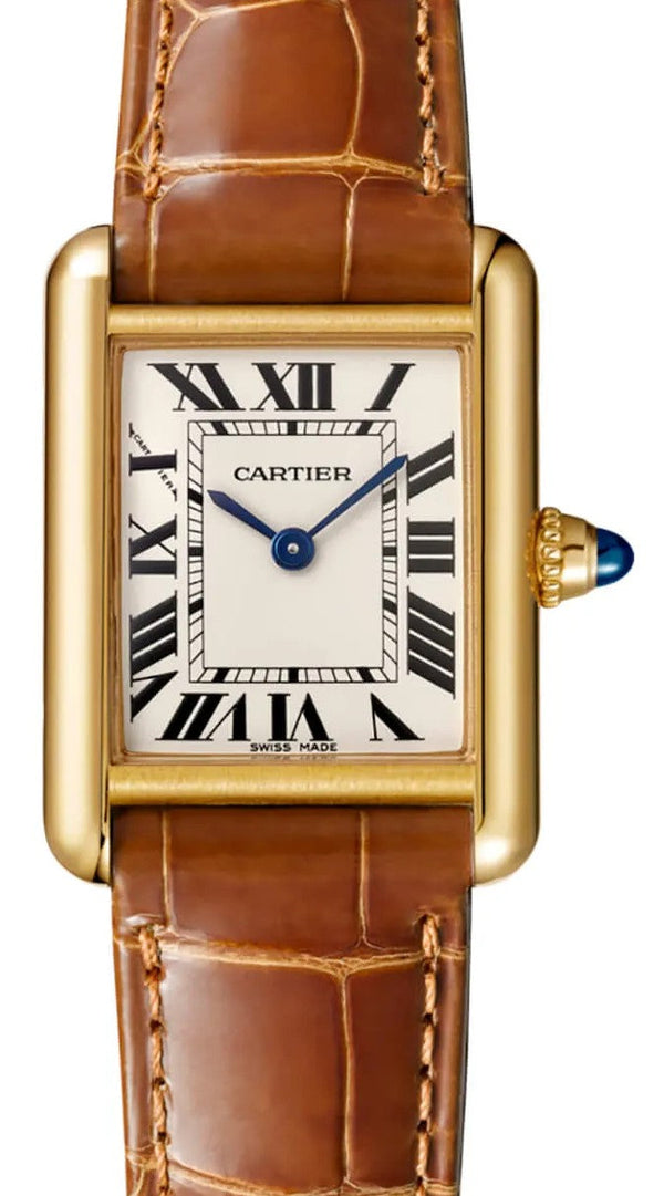 Cartier Tank Louis Cartier Srebrny 29.5 mm zolte zloto
