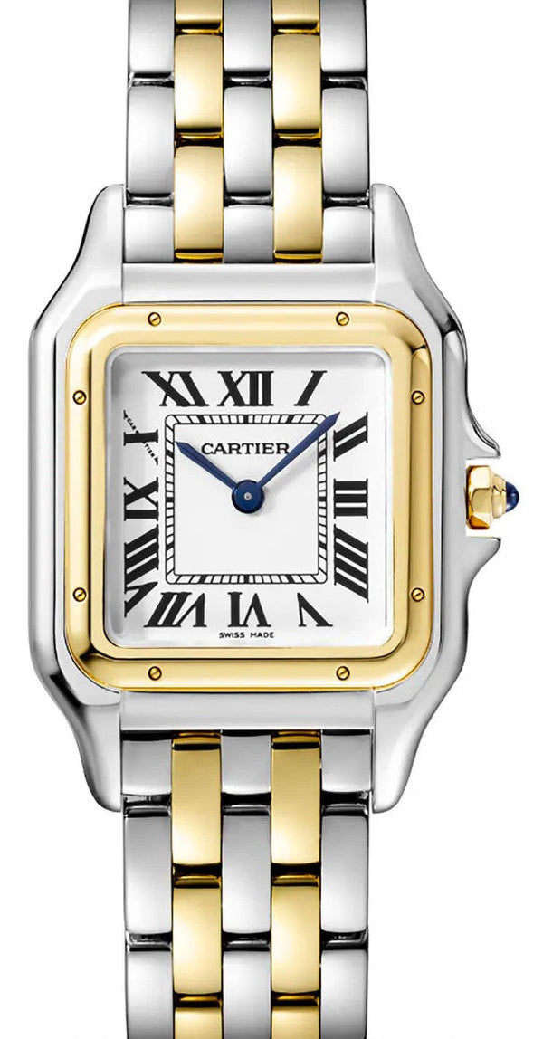 Cartier Panthère Bialy 27 mm Zloto/Stal