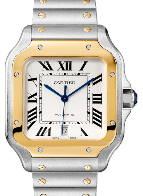 Cartier Santos Srebrny 39.8 mm Zloto/Stal