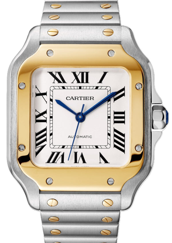 Cartier Santos Srebrny 35.1 mm Zloto/Stal