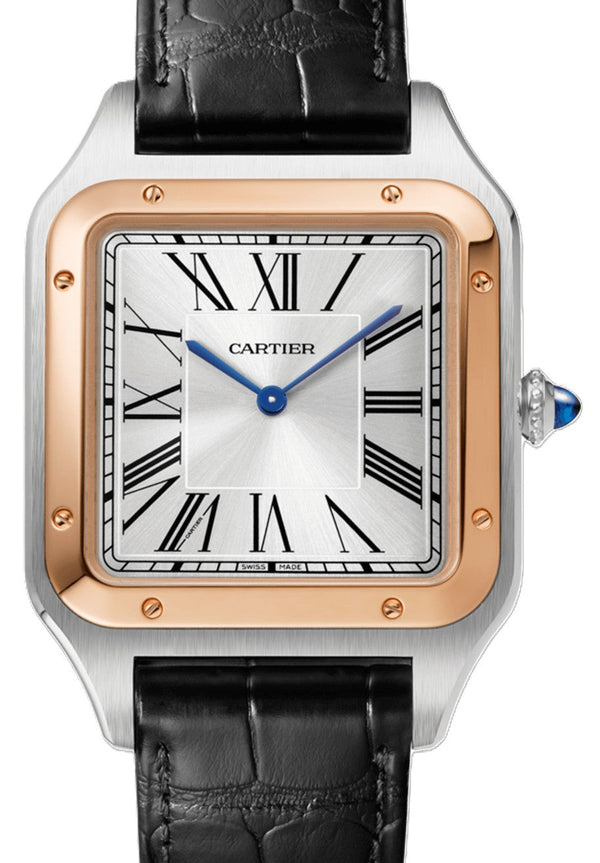 Cartier Santos Dumont Srebrny 46.6 mm Zloto/Stal