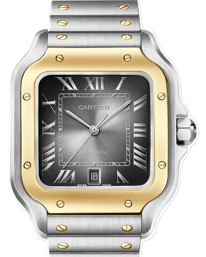 Cartier Santos Szary 39.8 mm Zloto/Stal