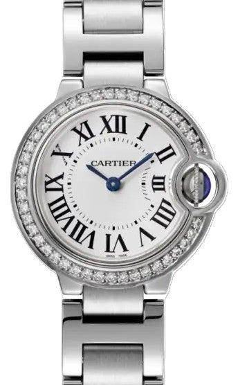 Cartier Ballon Bleu Srebrny 28 mm Stal