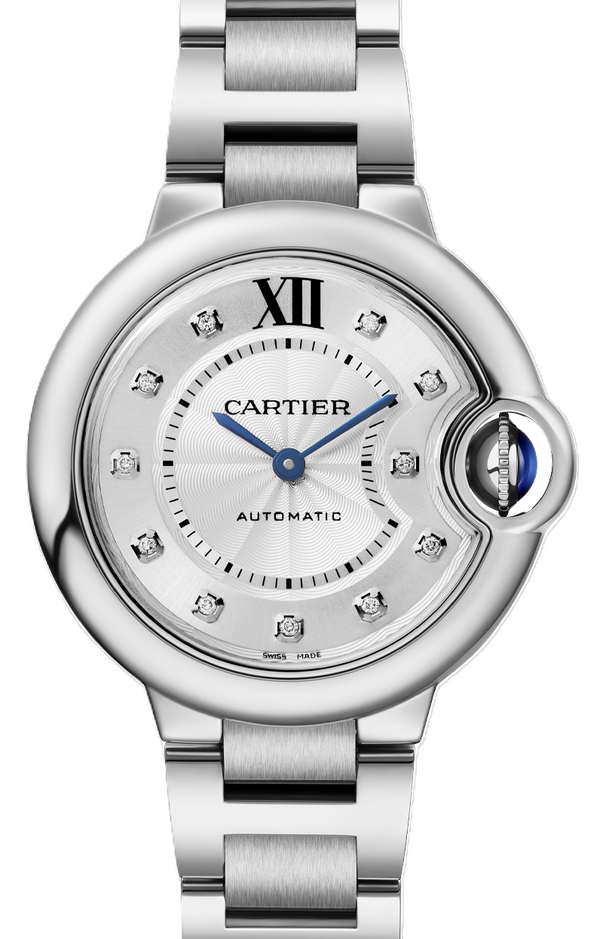 Cartier Ballon Bleu Srebrny 33 mm Stal