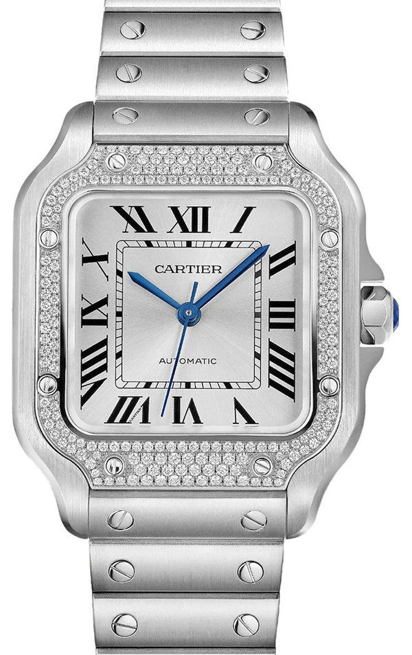 Cartier Santos Srebrny 35.1 mm Stal