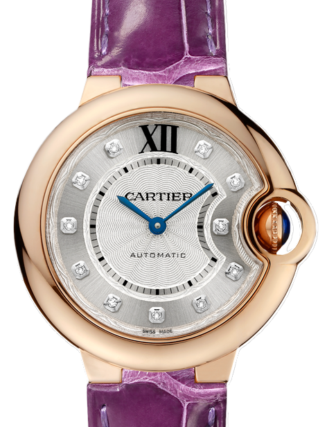 Cartier Ballon Bleu Srebrny 33 mm Zloto rozowe