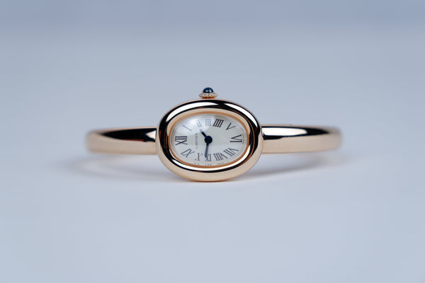 Cartier Baignoire Biały 25 mm Złoto różowe