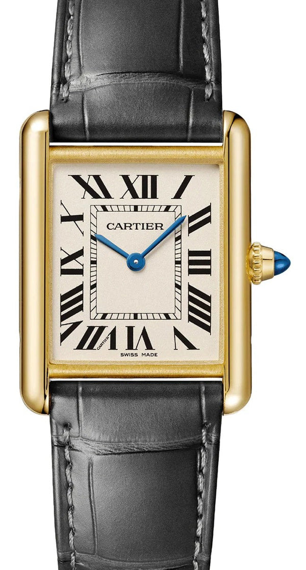 Cartier Tank Louis Cartier Srebrny 33.7 mm zolte zloto